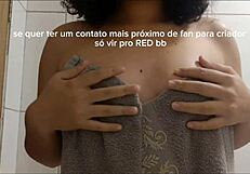 Juicy latina teen hides in shower touching big ass tits and pussy