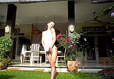 Mia Bandini Sucks Fucks Bent Over Pool Chair Ends In Facial Cumshot