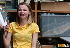 damn this small russian teen thief gets humiliated sucking officer cock