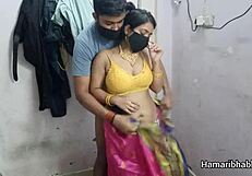 Hot desi bhabhi in pink silk saree fucked by big cock