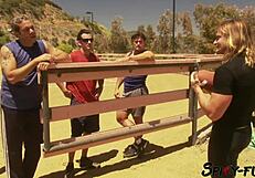 Busty Slut Takes Hard DOGGYSTYLE Pounding in Retro Blue Film