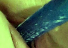 thick cum drips down my vibrating dildo shaft