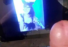 tributo to angeles del mar jerking her shecock solo