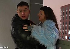 SPYING ON OUR ROUGH PUBLIC FUCK LED TO TATTOOED BRUNETTE'S HOME ORGASM RIDE!