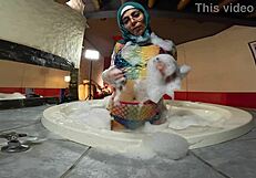 mia niqab rides cock hard then takes it pussy to mouth in jacuzzi