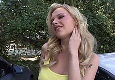 Tarra white's big natural tits bounce while riding cock in rough cowgirl cumshot facial quickie