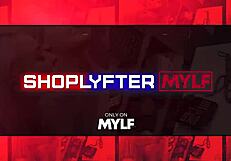 Blonde milf's massive tits bounce during shoplift cavity search railing!