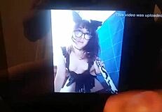 tributo to angeles del mar jerking her shecock solo