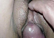 Young amateur homemade pov shows her getting touched super easily by older guy