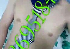 Dude's massive Vietnamese cock throbs as he strokes hard in room??