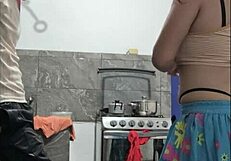 after spotting stepsis in sexy skirt my huge cock fantasy drives wild masturbation sessions