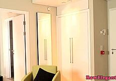 lesbian babe spanks that ass hard before diving into intense pussy toying action