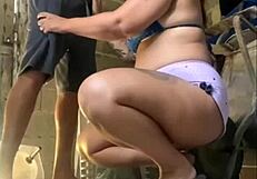 young stud cums all over mature babe's big tits and ass after renting her room