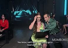 Oblivious Restaurant Patrons Miss Tattooed Milf Couple's Public Stranger Fuck