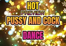 hot xmas dance teases shaved pussy and big cock close up with agarabas