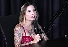 Redhead Isadora Closel Flashes Enormous Tits Exhibitionist Carnival Style