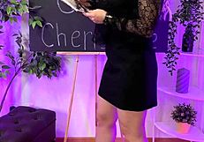 nylon-clad teacher dances in stockings at the club teasing with her curves