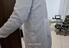 proctologist fingers patient's asshole deep during humiliating anal exam