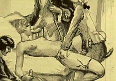 vintage erotic art showcases retro hairy beaver beauty