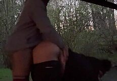 damn public quickie with big cocked milf moaning outdoors