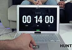 she teases with perfect body turning pickup into timed hardcore sex