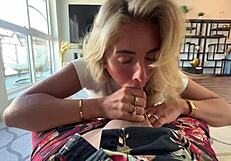 bonnie blue the british blonde ig influencer rides neighbors big cock on beach