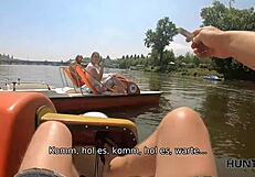 Hunt4k. Curvy chick with juicy tits fucks stranger as boyfriend watches...