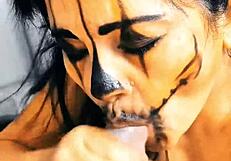 halloween monster doll deepthroats strangers and swallows every drop!