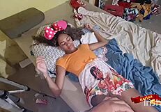 Skinny Thai teen stepdaughter bareback anal fucked by stepdad