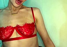 Experienced Petite British Girlfriend Masturbates Horny with Dildo Solo Webcam