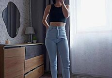 oh god she's crying in desperation peeing her jeans and panties right next door real teen neighbor accident!!