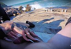 mar e masturbacao outside pov handjob leads to massive cumshot