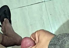 he strokes his tiny cock watching it heat up and explode with cum in solo masturbation frenzy