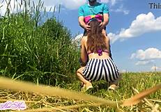 wanna see me suck this guy's cock outdoors and swallow his hot cum load?