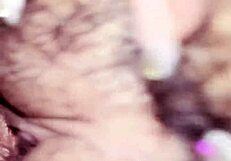 Slutty friend lets cock rub her clit before bareback thrust in homemade amateur video with curvy Brazilian bride