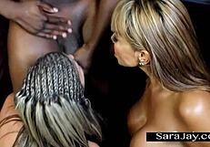 Stripper Sluts Sara Jay and Ava Devine Devour Black Cock!