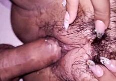 Slutty friend lets cock rub her clit before bareback thrust in homemade amateur video with curvy Brazilian bride