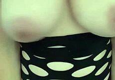 Sexy milf displays her big tits and juicy ass for viewers