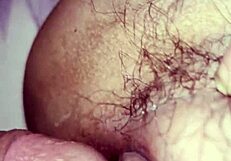 Slutty friend lets cock rub her clit before bareback thrust in homemade amateur video with curvy Brazilian bride