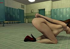 edwina gets her ass fucked with anal toys, cums on soles and feet in this casual clip