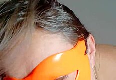 cheating wife masturbates big pussy cameltoe for boss without condom