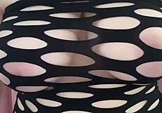 Sexy milf displays her big tits and juicy ass for viewers