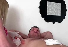 Amateur milf blonde waxing smooth armpits nose close up shave