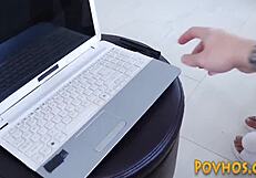 Skinny Latina Teen Sucks Cock POV