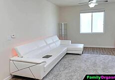 Stepdad Roughly Punishes Both Stepdaughters' Pussies on Sofa!