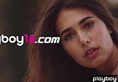 Petite Teen Katrine Pirs Strips Naked Poolside Posing Shaved Pussy Outdoor