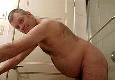 nude martin lavallée rams dildo up his ass in bathroom