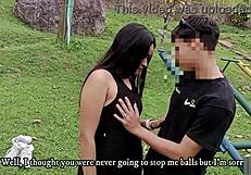 naughty big ass latina stepsis risks outdoor fuck bent over with huge cock