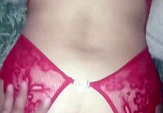 Red lingerie overflows with thick cum from wild group swingers fuck