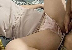 French slut in rose satin panties gets doggystyle ass licked and fucked pov with dirty talk spandex muff dive